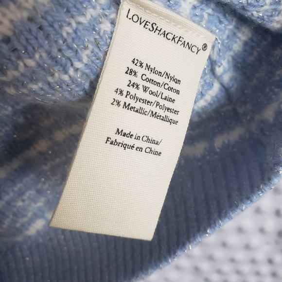 NWT Loveshackfancy Sailor Mini Dress Babybell Blue Size Small Tweed - Picture 10 of 11